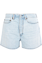 Acne Studios - Swamp denim shorts : Light-blue denim  Partially concealed button fastenings along front 100% cotton Machine wash  Made in Italy