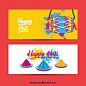 Happy holi banners Free Vector