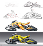 Electric snowmobile concept with three motorized tracks on Behance