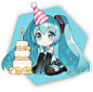 Tags: Anime, Nardack, Vocaloid, Hatsune Miku, Blue Neckwear, Party Hat, Sweets (Personification)