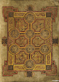 《Book of Kells》是一部泥金装饰手抄本，由凯尔特修士于公元800年绘制完成，包括了四部新约圣经福音。书中充满了隆重装饰的插图和夸张华丽的字首，数量达到两千幅之多！被公认为是爱尔兰最珍贵的国宝以及最早的平面设计范典之一。维基→http://t.cn/StZEud ；678P，264MPDF下载→http://t.cn/8kC8abQ