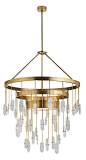 KELLY WEARSTLER | HALCYON LARGE CHANDELIER. Featuring hand-selected solid natural quartz stones in a brass frame: 