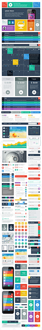 UI Set Components Featuring Flat Design - GraphicRiver Item for Sale