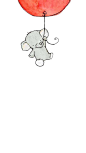 小清新 插画壁纸 iPhone4/5/6 简约风 粉彩画 森林物语 气球 大象与小兔