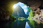 唯美风景系列 - 美丽巨大的河流山洞