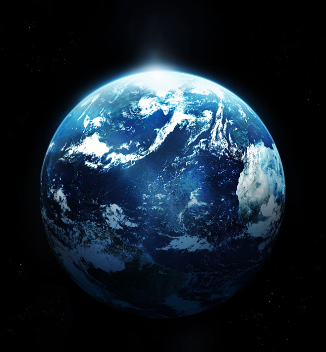 冰雪覆盖下的蓝色星球46483_星空地球...