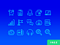Neon blue ui icons free 03