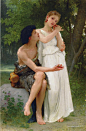 威廉·阿道夫·布格罗油画作品《第一件首饰》