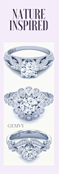 Floral diamond rings #Diamond #engagement #ring