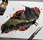 蝙蝠。 动物-绘画作品的混合物。 单击该图像，以获取来自Jonna Hyttinen的更多艺术品。