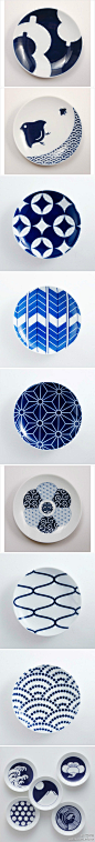 日本有田烧创新陶瓷品牌ARITA-KIHARA，用青花诠释日本传统经典图案的现代样式。http://t.cn/zYU7RxY