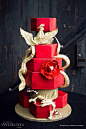 Red and gold wedding cake Asian  Compliments-wedluxe.com Keywords: #weddings #jevelweddingplanning Follow Us: www.jevelweddingplanning.com  www.facebook.com/jevelweddingplanning/