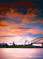 澳大利亚、悉尼歌剧院、火烧云
