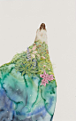 冰岛雷克雅未克艺术家Carmel Seymour的水彩与蜡笔结合的插画