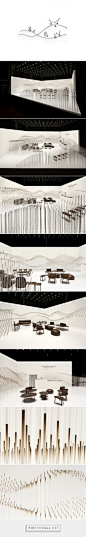 chocolatexture lounge | nendo “A rippling large molten chocolate wave.”