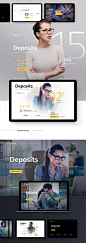 Financial Concept: Modern Bank Service : Modern bank service: Deposits and credits,  Financial theme