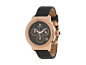 Glam Rock 40mm Rose Gold Plated Chronograph Watch with Black Technosilk Strap