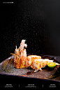 日式烤大虾摄影