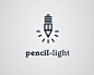 pencil light Logo design - Creative logo for concept designers, writers, creative people etc. Price $300.00