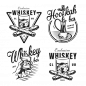 复古单色威士忌酒吧水烟雪茄logo标志徽标