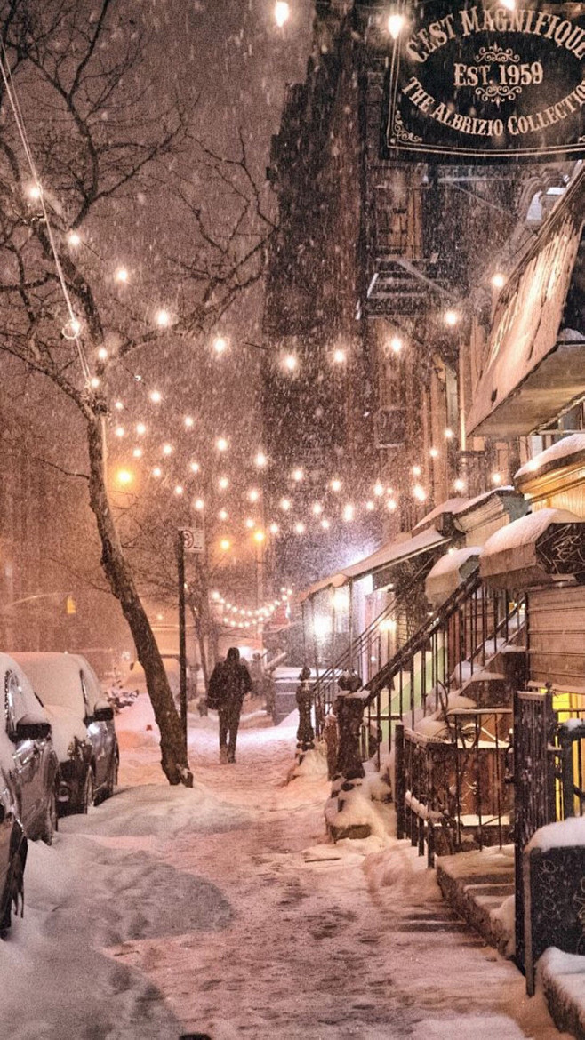 城市雪景