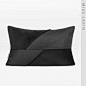 MISSLAPIN简约现代/沙发靠包靠垫抱枕/黑色小肌理条纹斜拼腰枕-淘宝网