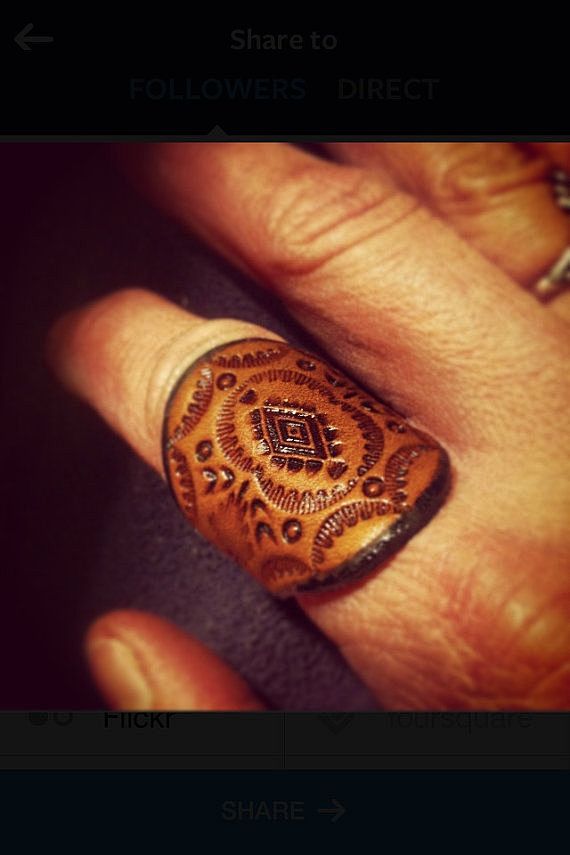 Leather Ring Tooled ...