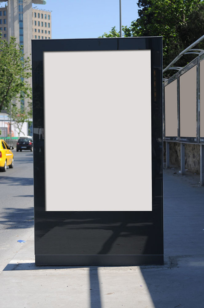 街道空白灯箱图片素材