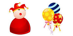 圣诞节前夜小丑和气球PNG图标#PNG图...