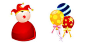 圣诞节前夜小丑和气球PNG图标#PNG图标# #采集大赛#