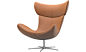 Armchairs - Imola chair with swivel function - Brown - Leather