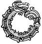 Seven-segmented Aztec Ouroboros. 阿兹特克的七节衔尾蛇