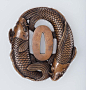 Tsuba with design of two carp. Edo period–Meiji era mid to late 19th century (before 1890) Ômori Teruhide (Japanese, 1730–1798):