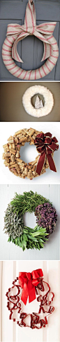 【7 DIY Christmas Wreaths】自己动手布置圣诞节的家。