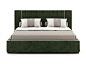 Double bed with upholstered headboard LAUREN | Bed by Laskasas