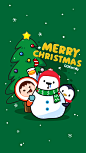 QQfamily-Merry Christmas01  #背景图# #壁纸#  #QQfamily# #小清新# #babyQ# #插画#