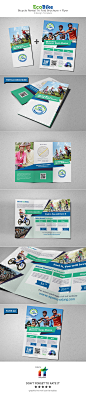 EcoBike - Bicycle Rental Trifold Brochure + Flyer  : EcoBike – Bicycle Rental Brochure + Flyer is perfectly match for any rental business. It can be a promotion material for online and offline campaign such flyer, press ad, giveaway flyer or brochure.