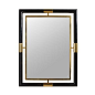 Satina Finished Brass and Black Penshell Inlaid Mirror.  Please contact Avondale Design Studio for more information about any of the products we feature on Pinterest.: 