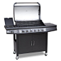 CosmoGrillTM 6+1 Deluxe Gas Burner Grill BBQ Barbecue incl. Side Burner - Black 77 x 42cm: Amazon.co.uk: Garden & Outdoors