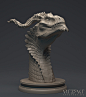 Ssathraz dragon bust, Winton Afric : This is one of the more recent Dragon Busts I did. I am very happy with the expression of the character.  This figure is going to be produced as an 11 cm resin kit. The horns will be separate from the head so there is 