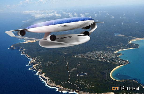 漂浮在空中未来的太阳能客机
