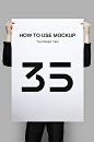 时尚手持纸张展示样机素材 Mockup 智能贴图 平面海报展示提案 Vol.35