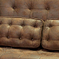 美式乡村工业LOFT风格双人沙发复古仿旧纽扣靠背实木脚两人位沙发 原创 设计 新款 2013