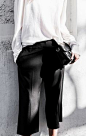Minimal + Chic. black + white. culottes. Ok that's it!! I'm getting that white culottes I just saw!!