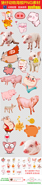 卡通猪动物图片海报素材