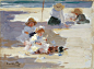 Cecilio Pla. Jugando en la playa, s.f. Colección Carmen Thyssen-Bornemisza en préstamo gratuito al Museo Carmen Thyssen Málaga: 