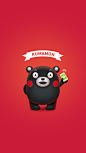 Wallpaper kumamon red