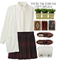 A fashion look from April 2015 featuring sleeveless tops, white tops and plaid skirt. Browse and shop related looks.