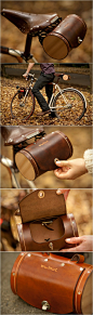 Bicycle Saddle Bag / Barrel Bag // cycling fashion & style