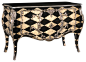 Montrevel Commode/Chest, White and Black Diamonds Painted Finish traditional dressers chests and bedroom armoires